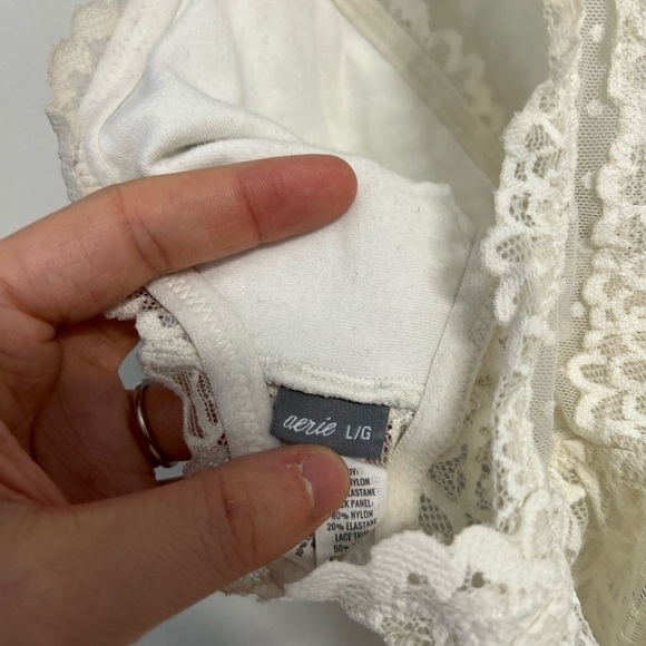 Aerie White Racerback Lace Bralette - Picture 3 of 3